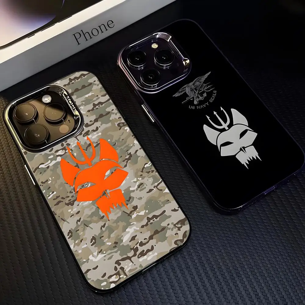 Чехол для телефона PRF Police S-SEAL Team для iPhone 17 Pro Max 15 16 14 Plus 12 13 X XS Max XR 11 Pro, цветной серебристый чехол