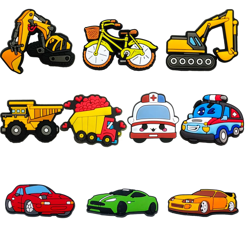 

1Pcs Vehicle Shoe Charms PVC Shoe Buckle Decorations Ambulance Sandals Accessories for Kids Party Gifts