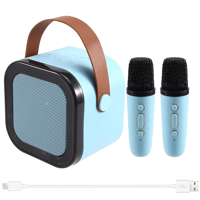 ABGI-K12 Портативный музыкальный плеер Беспроводной Bluetooth-динамик с двумя микрофонами Многофункциональная караоке-машина RGB