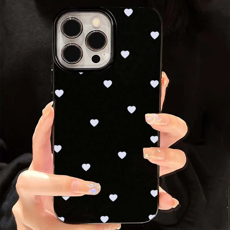 

Phone Case For iPhone 16 Pro 15 14 13 12 11 Pro Max X XS XR 16E 7 8 Plus SE 2022 Simple Love Heart Phone ShockProof Soft Cover