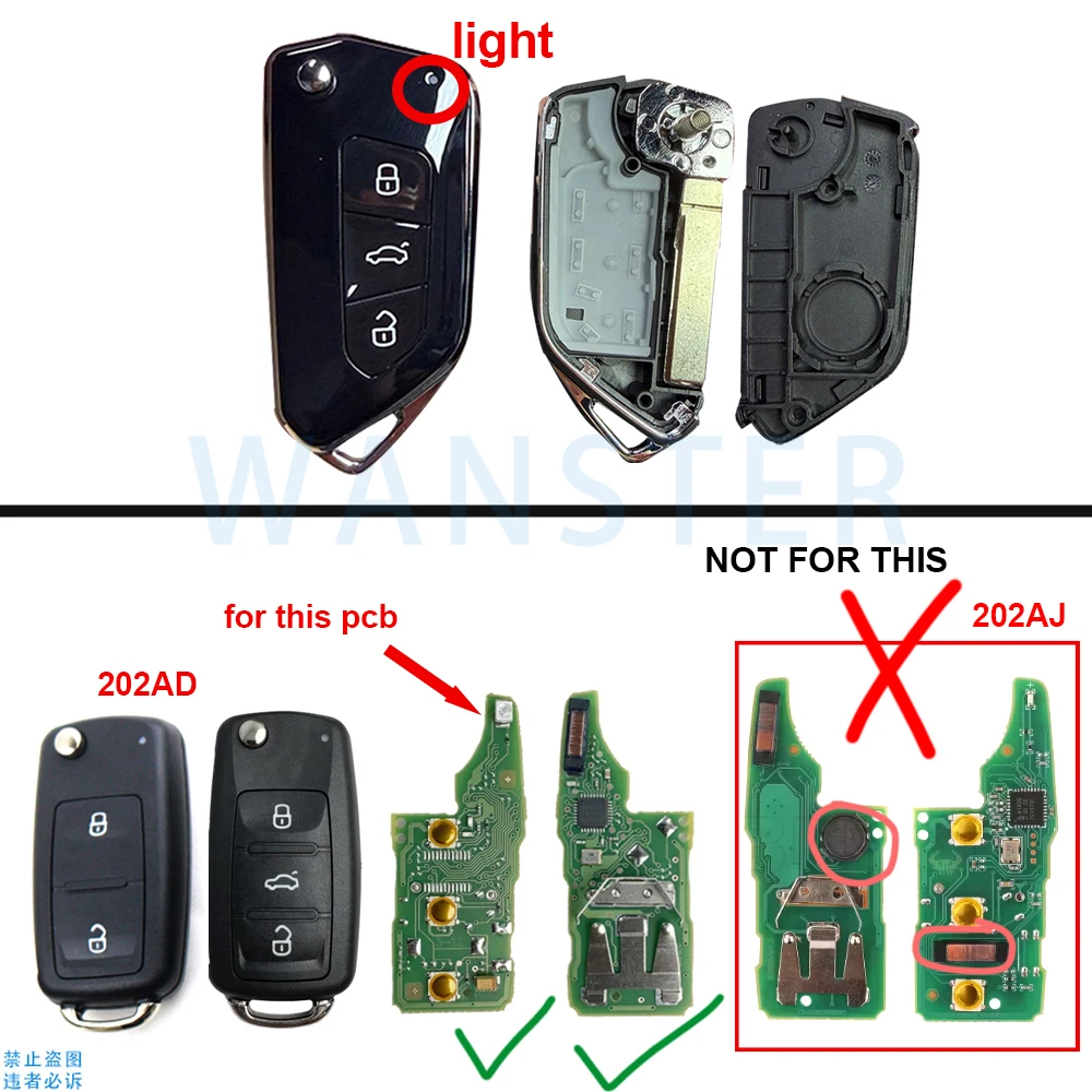 Upgrade Car Key Fob Case Shell Housing for Volkswagen Jetta Golf Polo Passat Beetle for Skoda Seat B5 Mk6 Caddy Tiguan Octavia