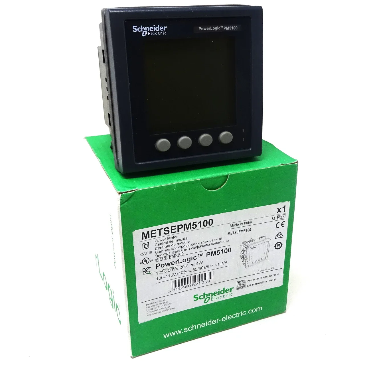METSEPM5100 power meter PowerLogic PM5100, without communication, up to 15th Harmonic, 1DO 33 alarms