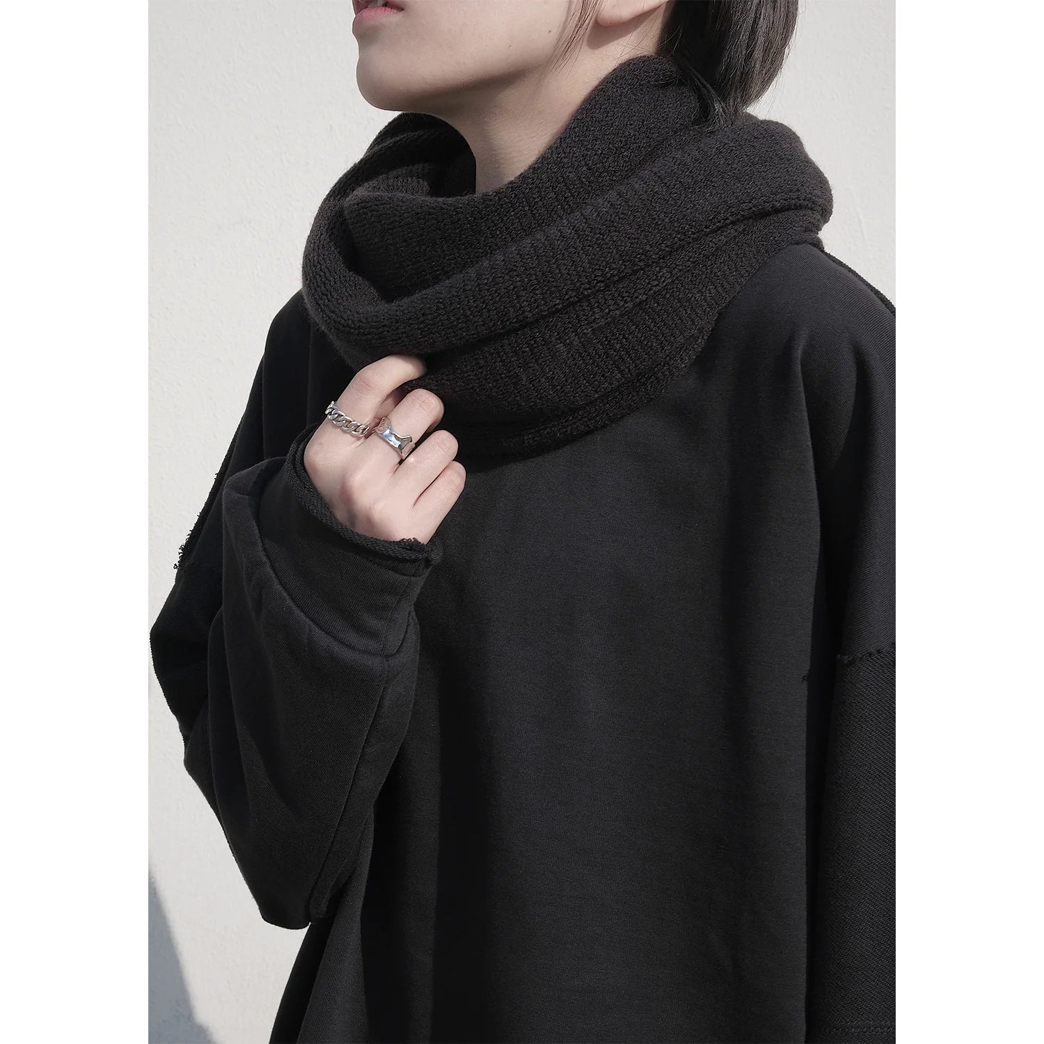 UMI MAO Yamamoto Dark Niche Models Winter Men Women Solid Color Imitation Cashmere Scarf Women Shawl Femme Y2K