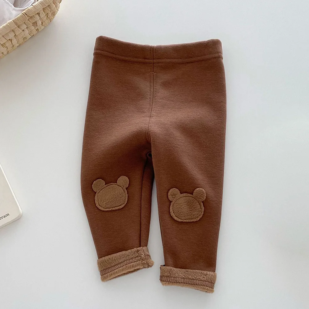 Girls Leggings Solid Color Velvet Warm Autumn Winter Kids Boutique Clothing Solid Color Casual Toddler Leggings