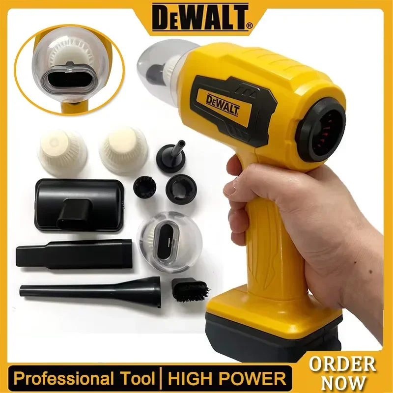 Dewalt forte sucção mini aspirador de pó elétrico sem fio handheld casa mais limpo ventilador com 7 nozzelos para 20v 18v bateria