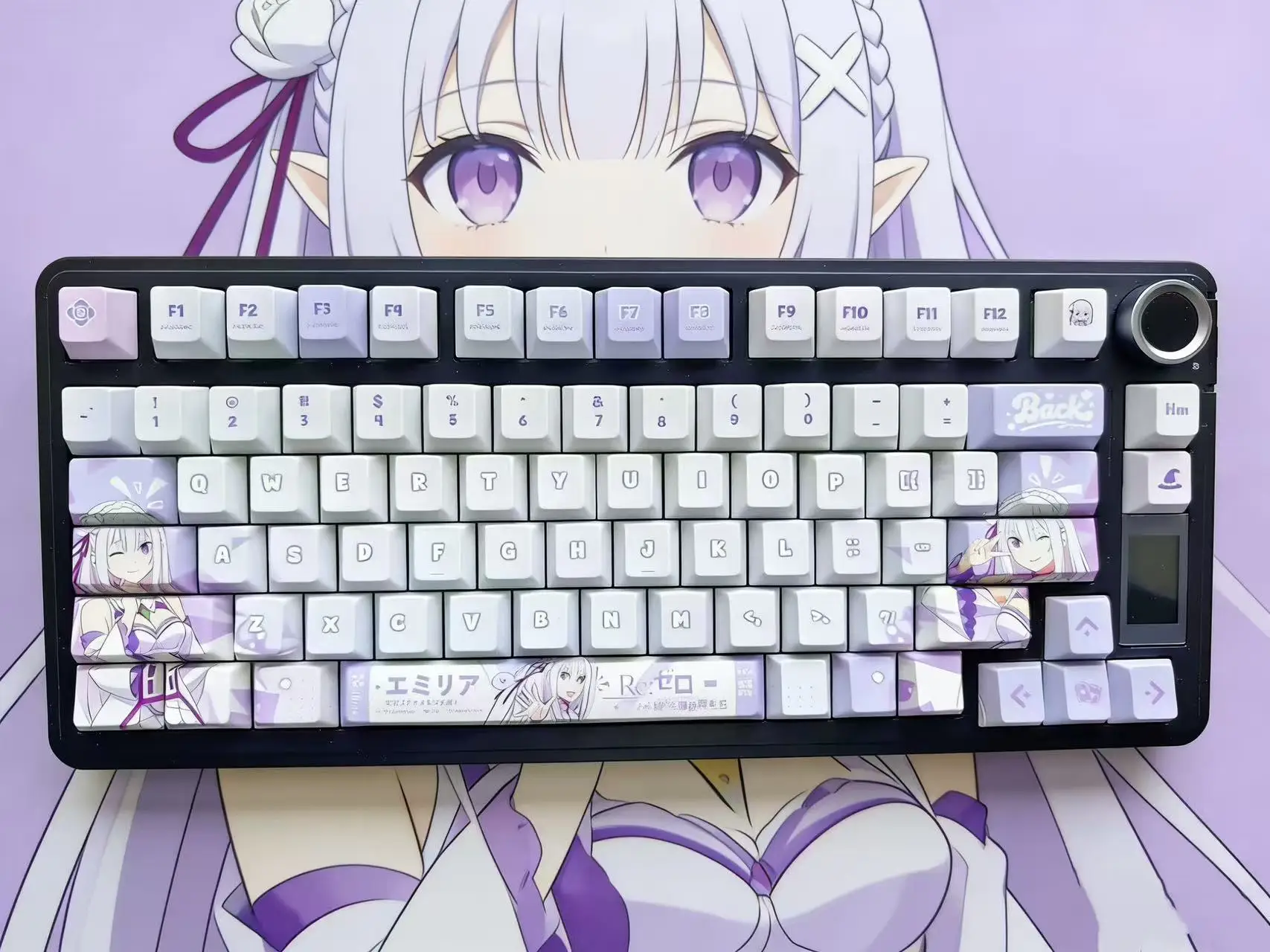 120 Keys Re: Zero -Starting Life in Another World Emilia Keycaps Cherry PBT Anime High Value Game Office Keyboard Keycaps