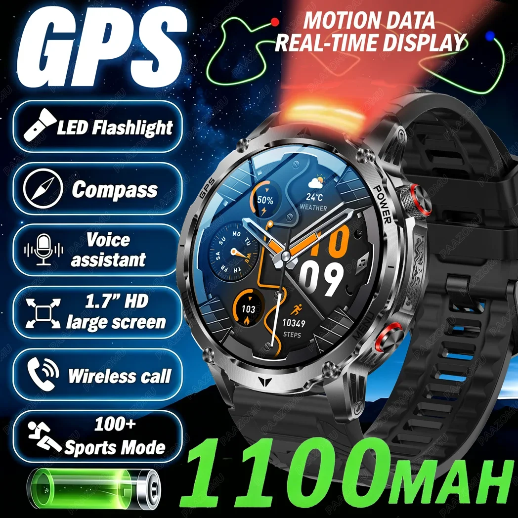 New T-Rex3 Ultra 1100mAh Battery Smart Watches GPS Track Compass IP69K Waterproof Sports Tracker Outdoors Military Smartwatches