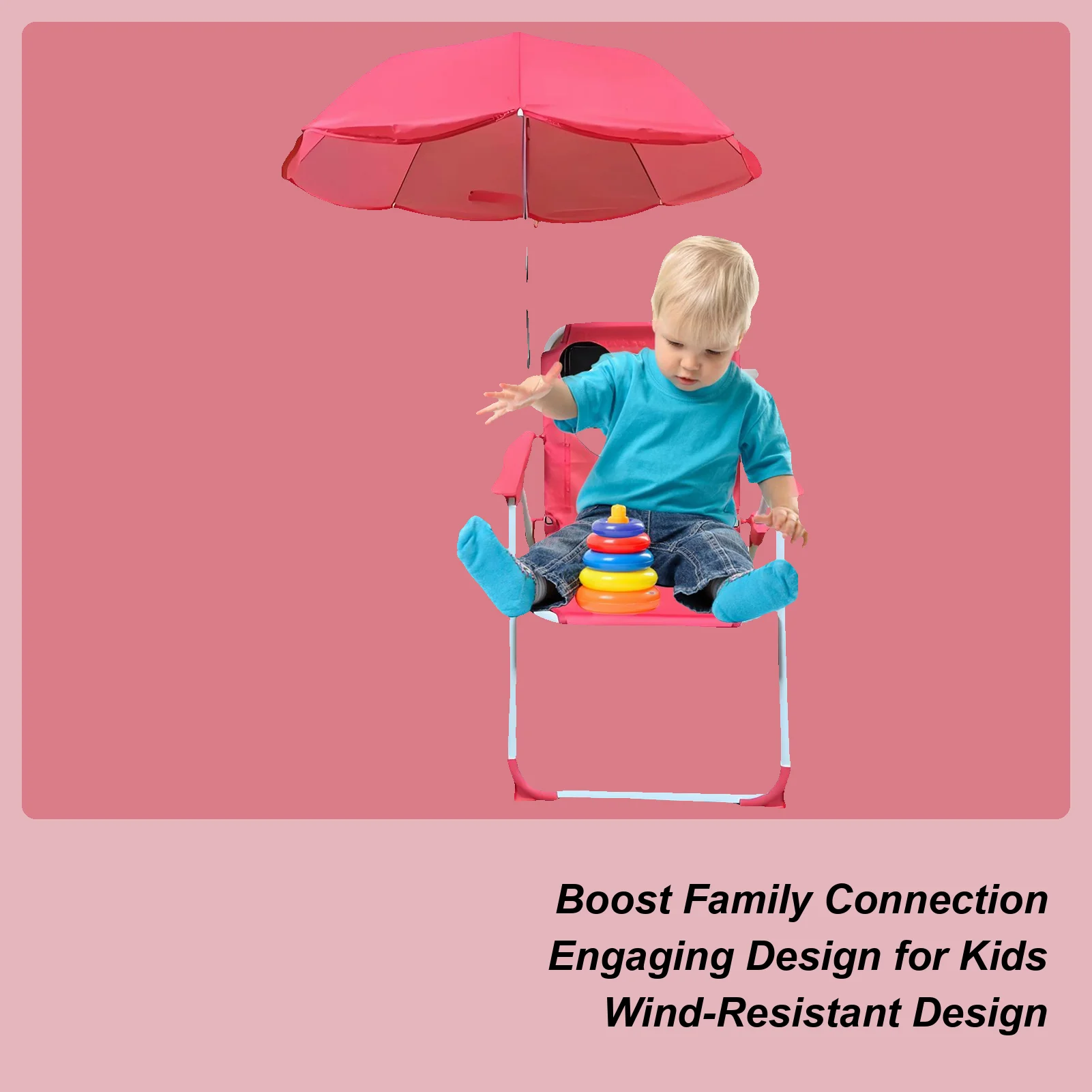 Kids Beach Chair With Canopy Folding Sand Seat Sandproof Windproof Lightweight Portable Kids Chair For Vacation Backyard Picnic