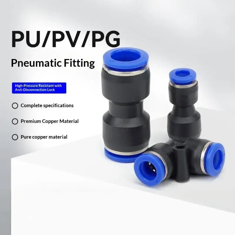 10PCS Pneumatic Fittings Quick Connector Air Plastic Hose Tube Connectors PU PG 4mm To 16mm Push Into Pluglug