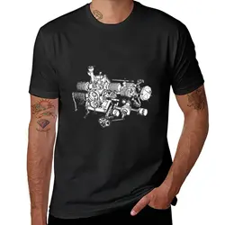 Citroen 2CV engine exploded drawing. T-Shirt boys animal print new edition big and tall t shirts for men