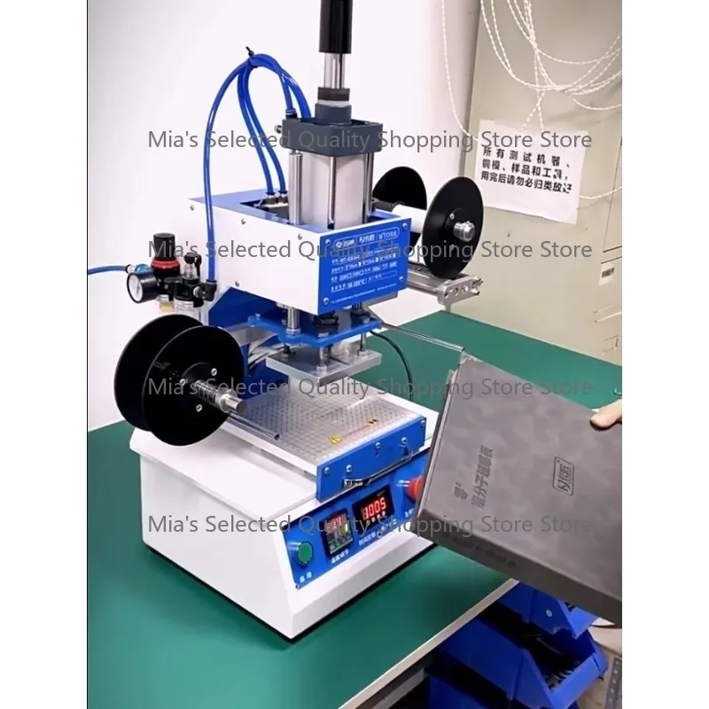 Pneumatic Hot Stamping Machine Multi-functional Embossing Pattern Printer 80x100mm 100x130mm 100x180mm with Bracket Foil