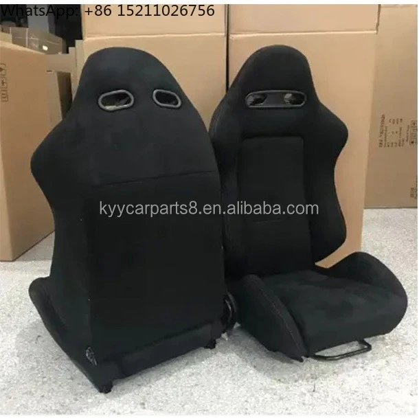 New Full Red Suede Cloth Bucket Racing Seat Universal Sport Seat With Double Slider