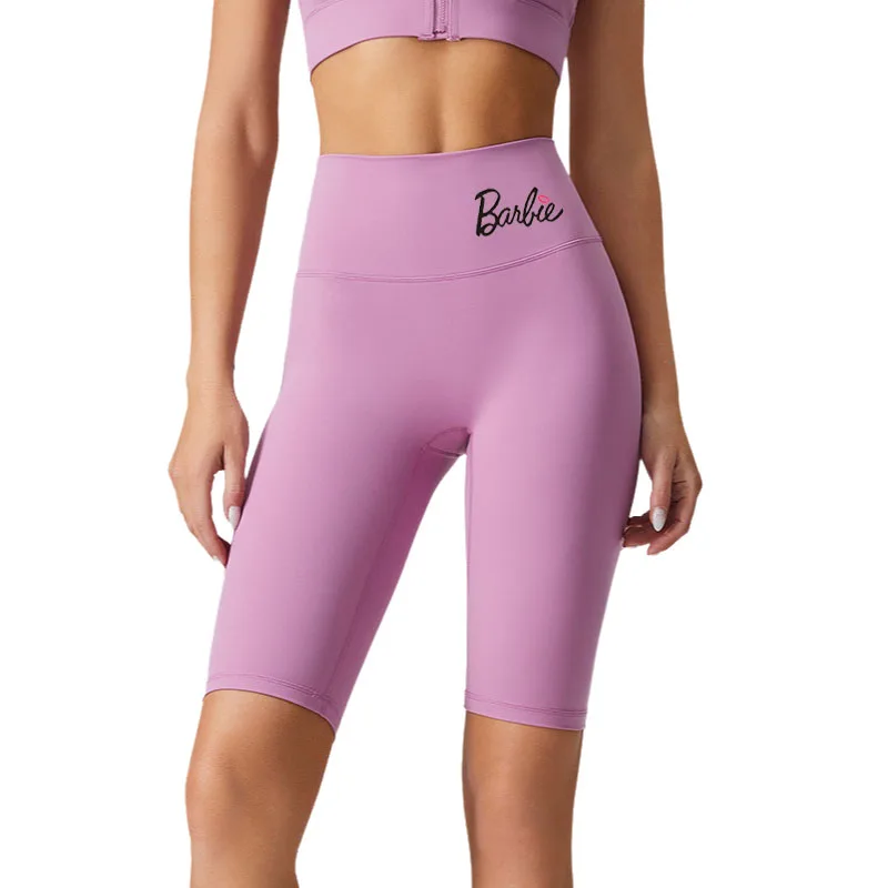 Women's Sexy Slim Barbie Yoga Quarter Pants Elastic Butt Lifting Belly Controlling Sports Fitness High Waist Buttocks Pants