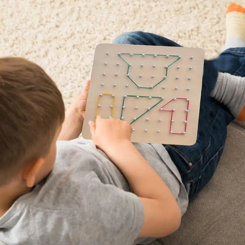 Montessori ของเล่นเด็ก Geoboard คณิตศาสตร์ Manipulative วัสดุ Array Block Geo บอร์ดกราฟิกของเล่นเพื่อการศึกษาของขวัญ