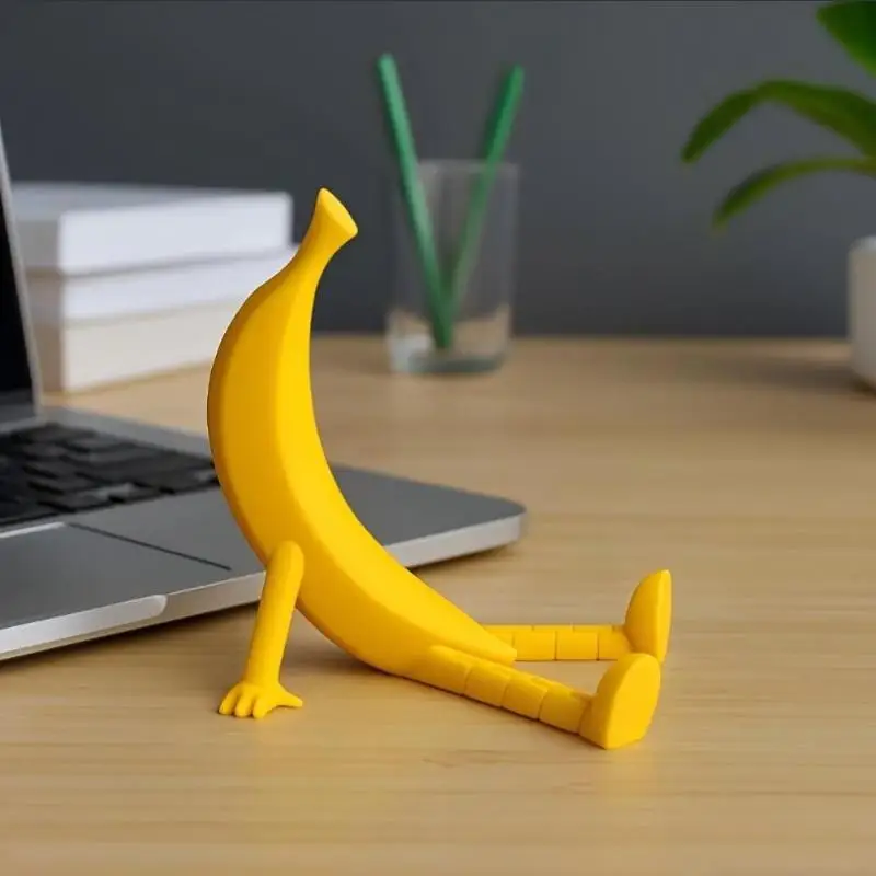 Escultura de plástico de plátano impresa en 3D creativa para decoración de jardín, decoraciones divertidas para el hogar, obra de arte hecha a mano, adornos de escritorio, artesanías