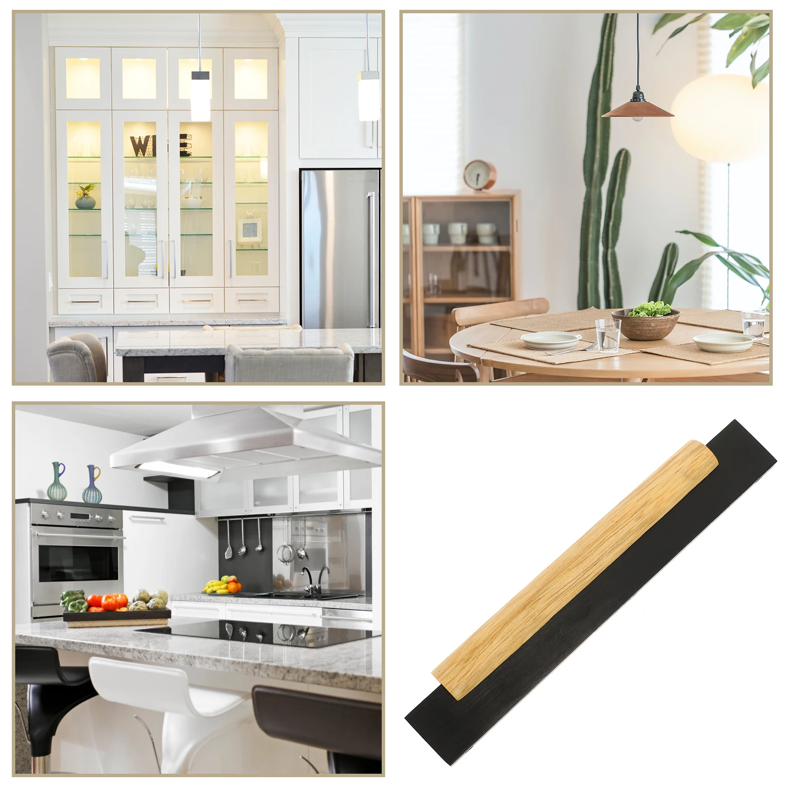 

Wooden Aluminum Alloy Cabinet Door H Modern Long Drawer Pulls Kitchen Furniture Hardware Chrome Finish