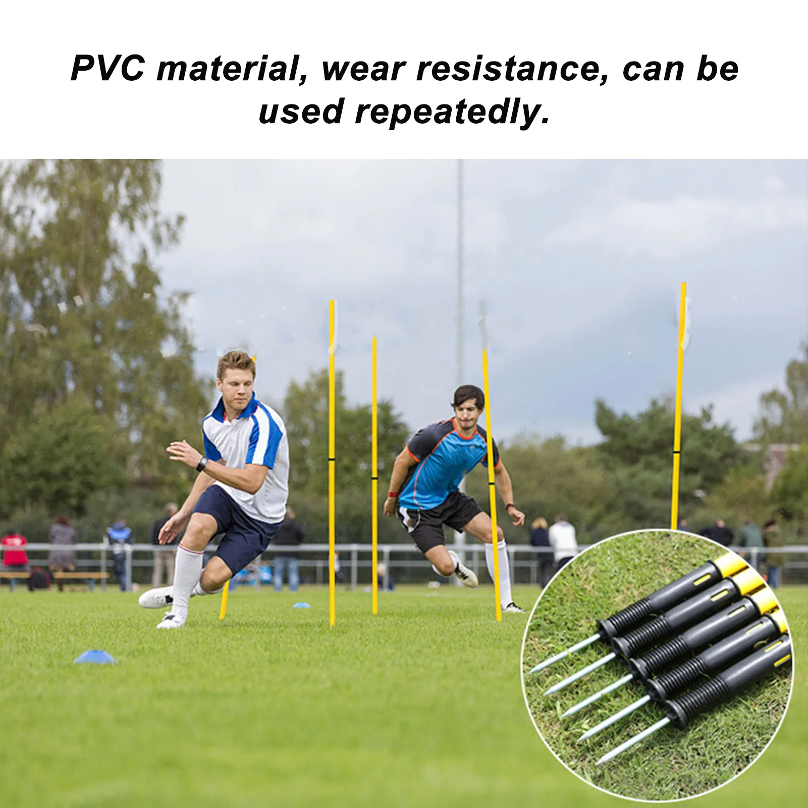 Corner Flags Set For Soccer Field With 4pcs Square Flags 4pcs 2 Section 1.5m Soccer Poles Soccer Equipment For Training Outdoor