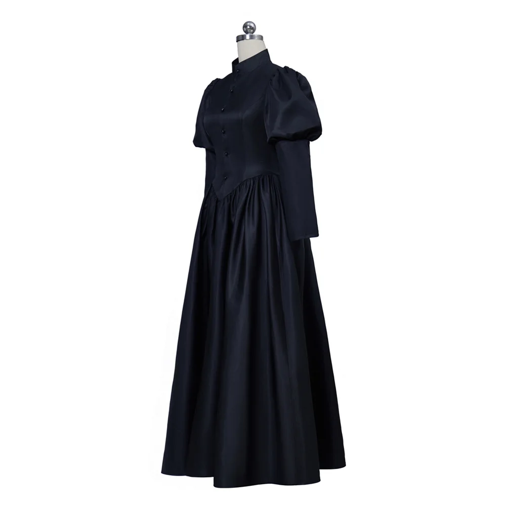 Femmes noir victorien victorien deuil Renaissance Robe gothique Robe édouardienne Vintage Robe fête Robe de bal