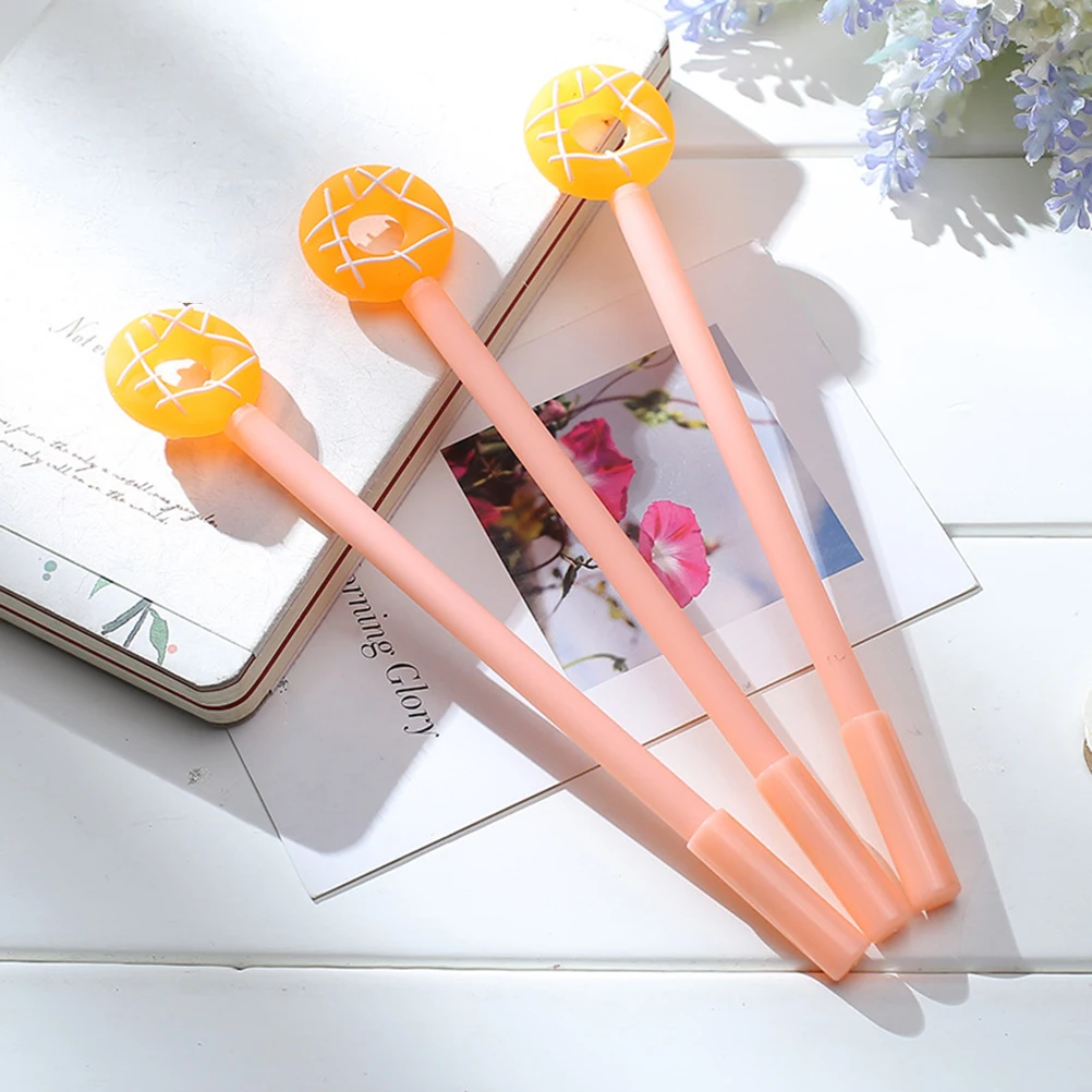 

12pcs Writting Pen Adorable Gel Pens Doughnut Student Writing Tools Student Supllies(each 3 of Blue, Orange, Black, Green)