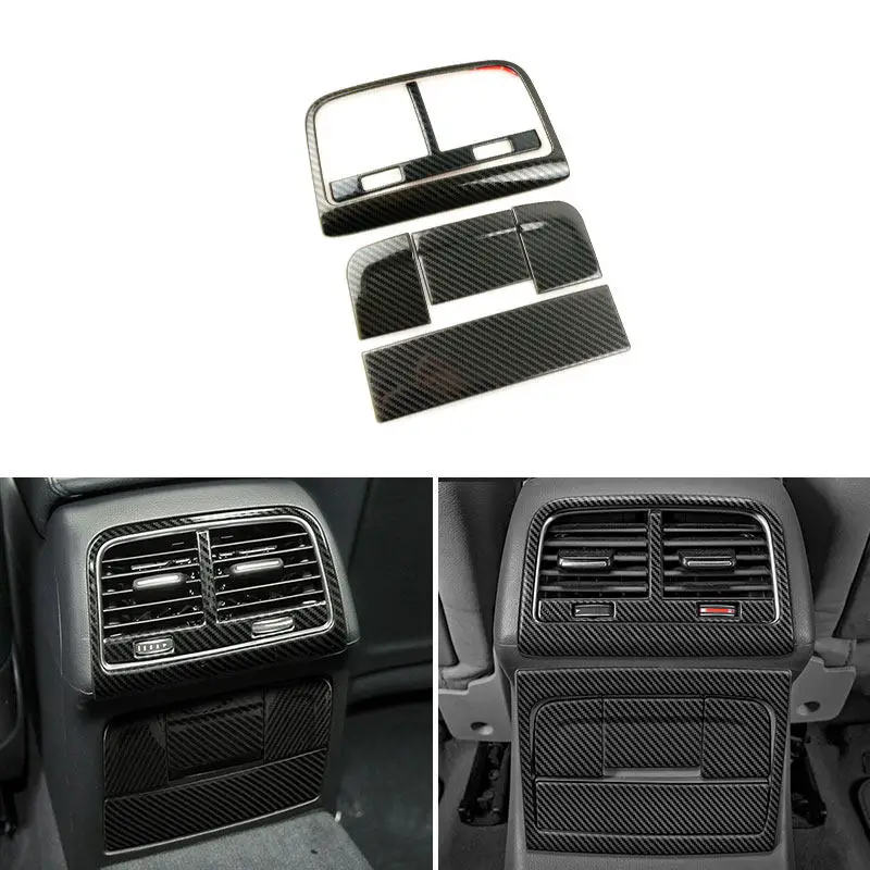 Car ABS Interior Rear Air Outlet Vent Frame Trim Carbon Fiber Texture For Audi A4 B8 A5 2010 2011 2012 2013 2014 2015 2016
