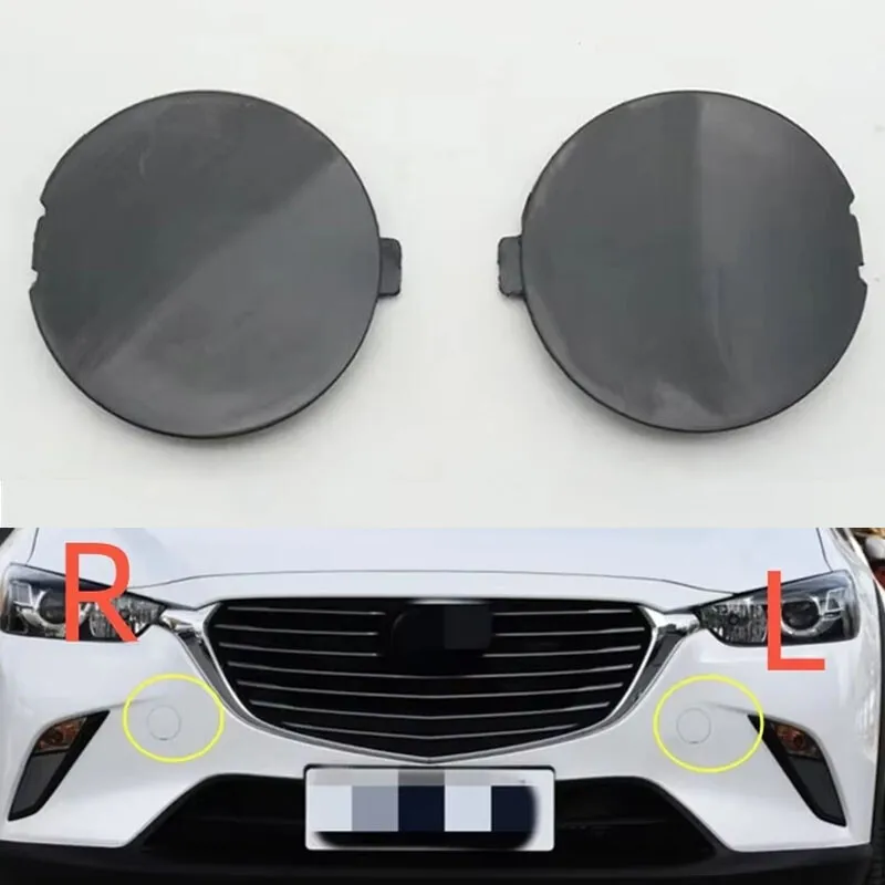 

1 Pair Front Bumper Tow Hook Eye Hole Cover Trailer Cap For Mazda CX3 CX-3 2014-2023 Unpainted