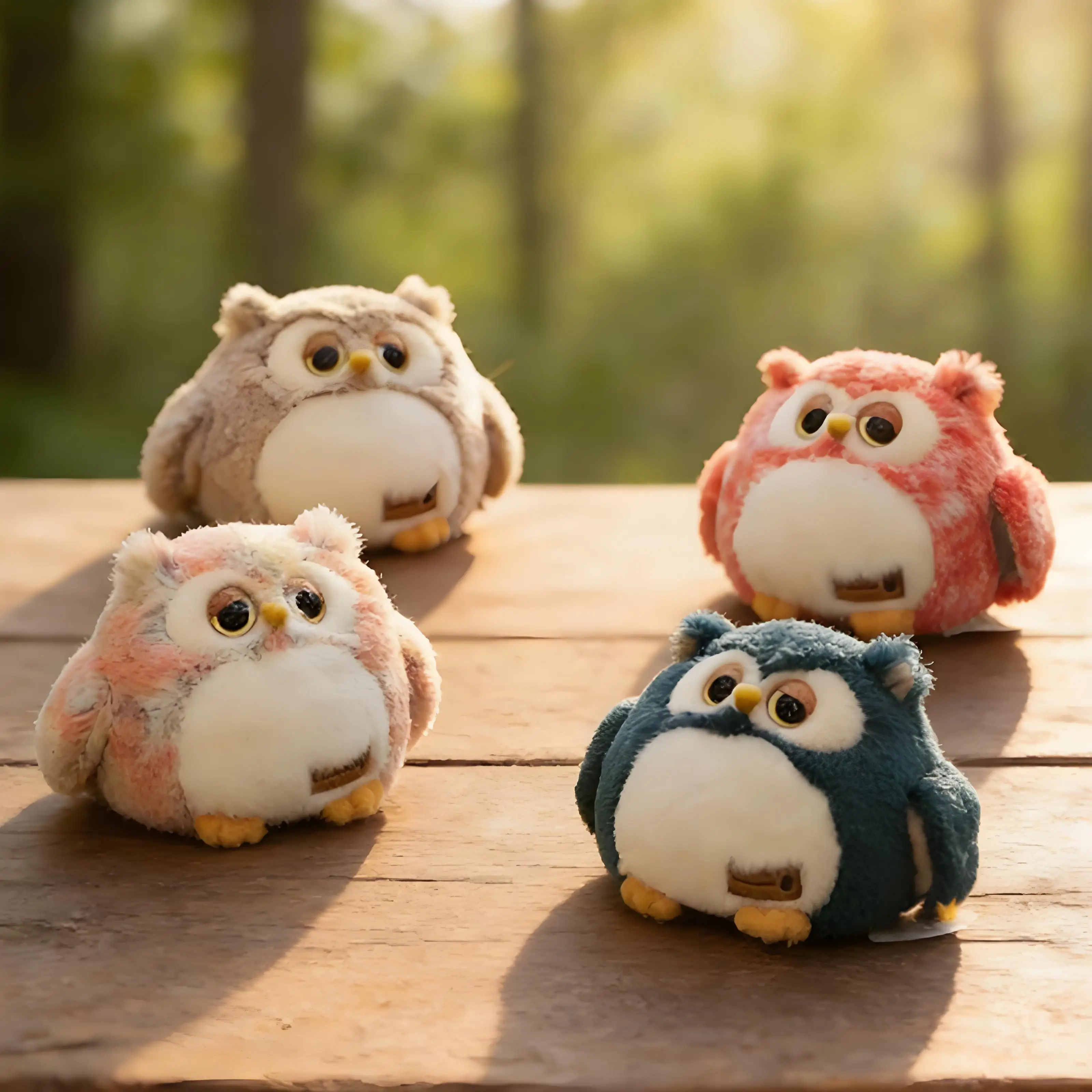11cm Cute Cartoon Owl Plush Toy Soft Plump Pocket-Sized Bird Animal Stuffed Doll Birthday Gift Kids Boy Girls Home Desktop Decor