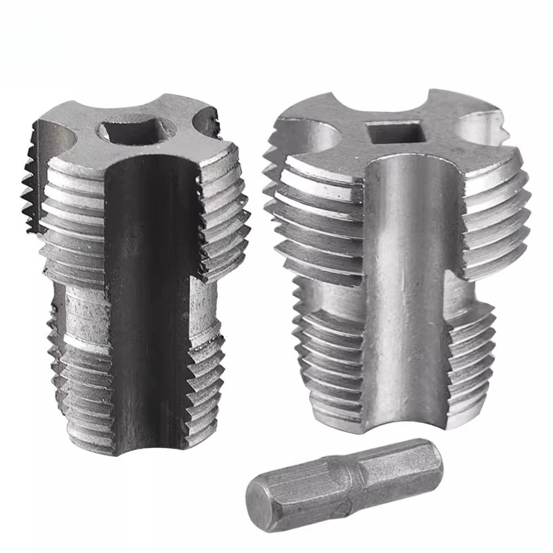 

Двойная головка водопроводной трубы, внутреннее отверстие, открывалка для проволоки, сверло 4/6, инструмент для нарезания резьбы водопроводных труб для электрической дрели