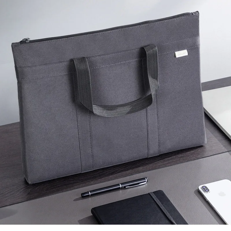 Simple Briefcase Solid Color Laptop Storage Bag Large Capacity Oxford Cloth Notebook Portable Business Organizer Accessories