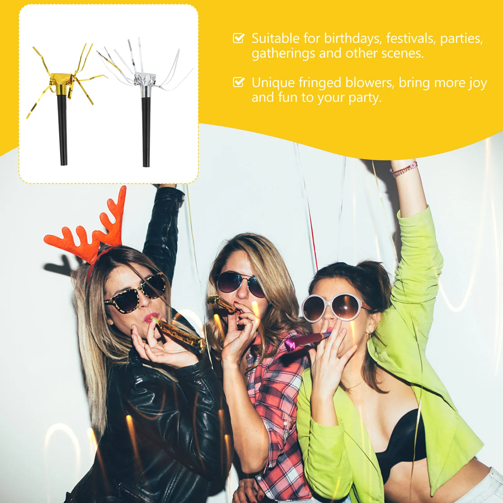 

40Pcs Tassel Party Whistles Fringed Plastic Blowouts for Birthdays Festivals Party Supplies Noise Makers Celebration
