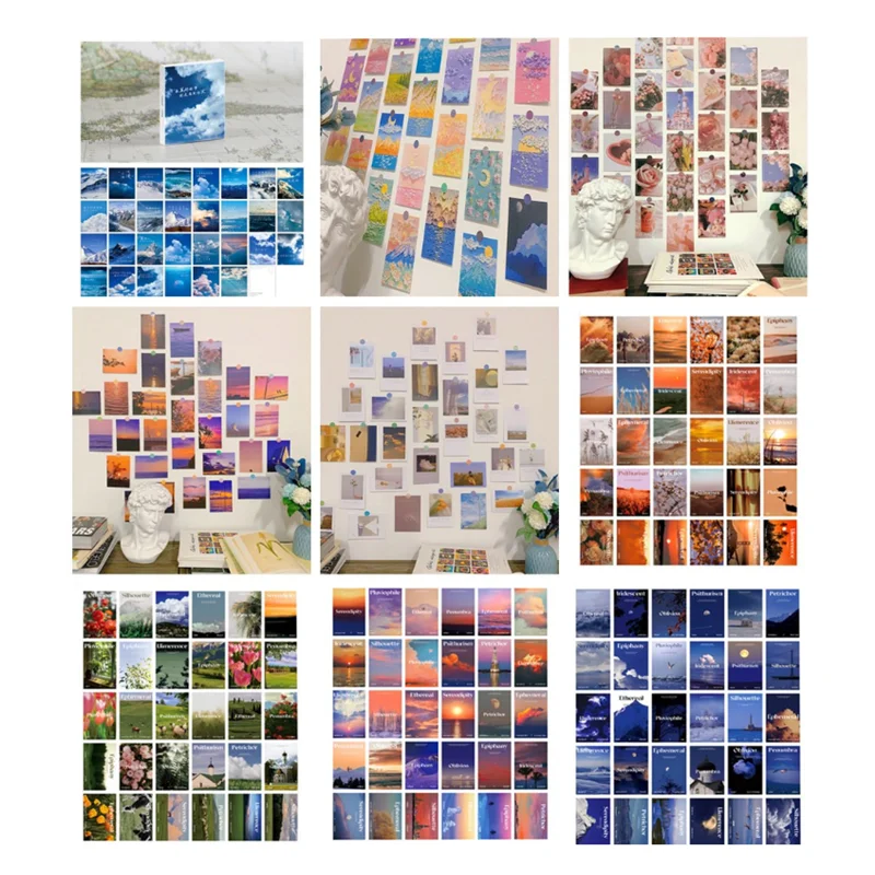 Hot Sale 30Sheets Creative Postcards Message Postal Card Gift Wish Greeting Card Collace Decorative Painting Wall Stickers Card