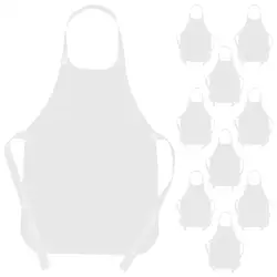 10pcs Kid Aprons Toddler Painting Aprons Unisex Waterproof White Aprons Non-Woven Doddle Graffiti Aprons For Children'S Hygiene
