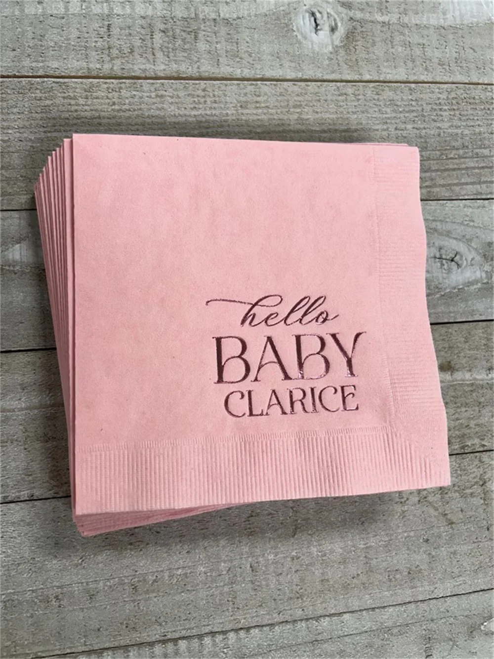 Personalized Napkins Beverage Luncheon Dinner Guest Towel Napkins Baby Shower Naming Custom Monogram LOTS of colors available