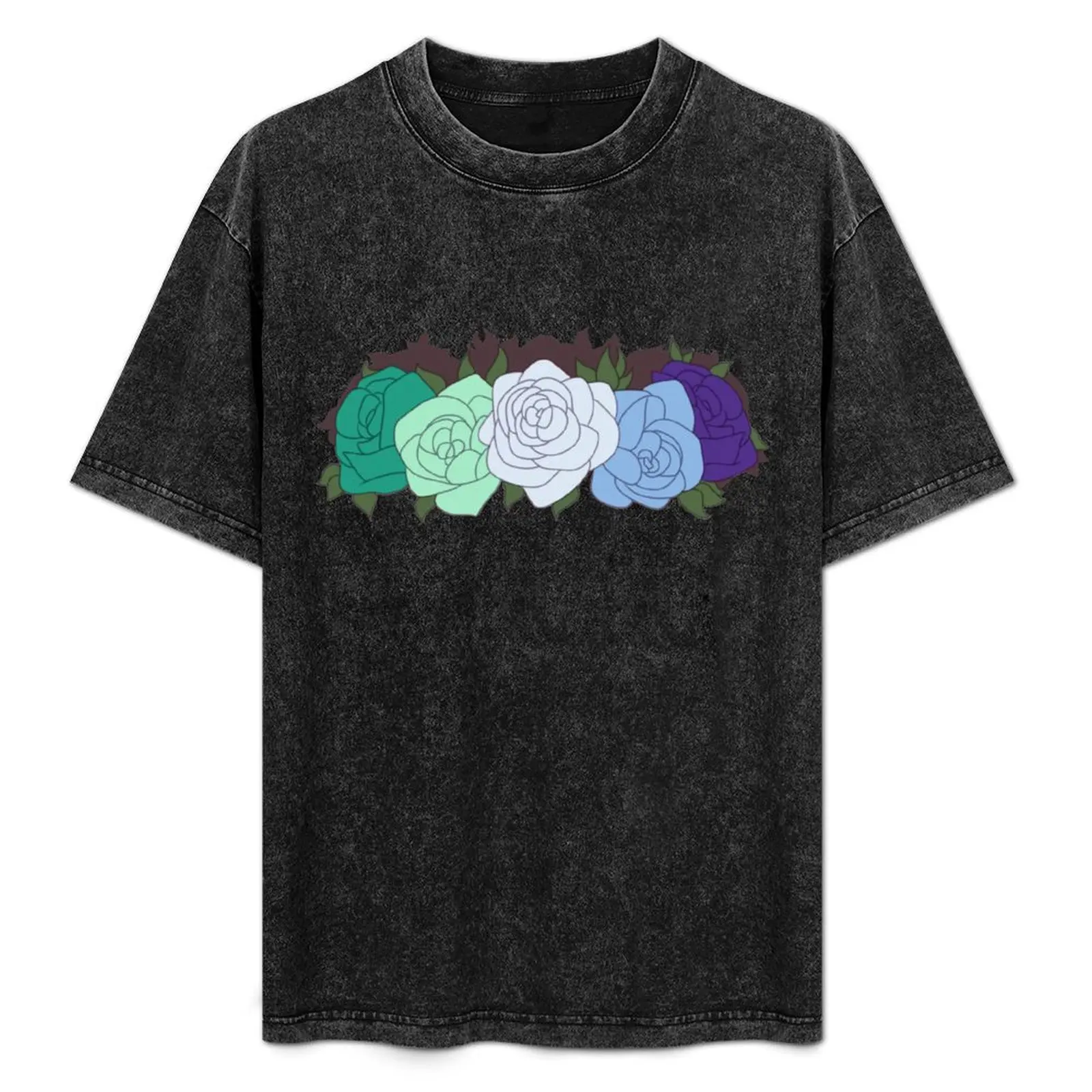 MLM Pride Flower Crown T-Shirt Basic Daily Outfit Short Sleeve Tee
