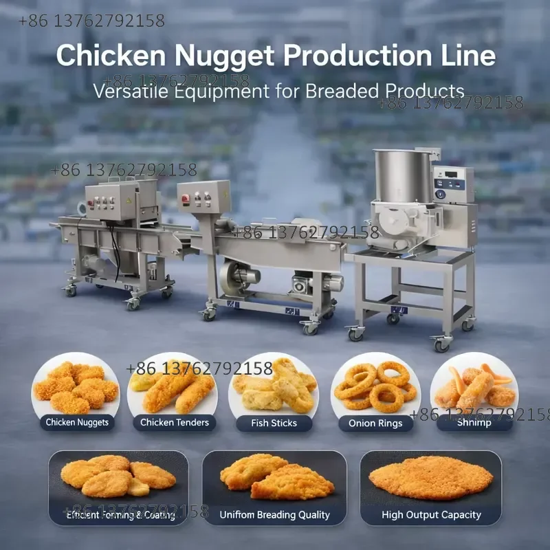 【2026】 High Capacity Fully Automatic Chicken & Fish Patty Production Line with Motor for Frozen Food Manufacturing Plant
