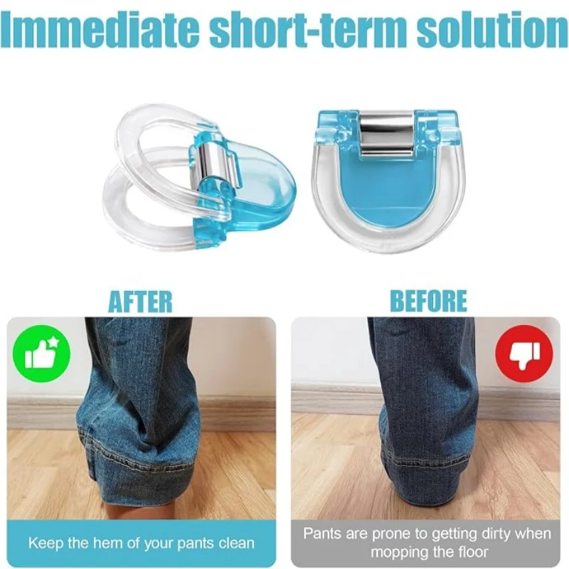 6/12pcs Pant leg fixing clip clothes peg necking clip length adjustment button invisible hem button pants hem shortening device
