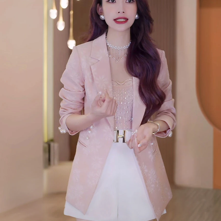 

2025 Autumn Spring Basic Blazer Overwear Woman Clothes Button Fashion Slim Jacket Female New Arrival Chic Office Suit Coats Top