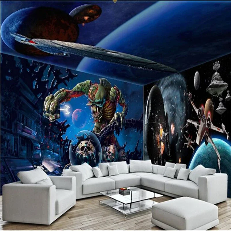 custom Extraterrestrial universe papel de parede natural scenery wall paper Coffee wall painting mural wallpaper for living room