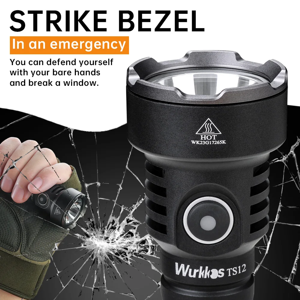 Wurkkos TS12 Mini 14500 مصباح يدوي EDC قابل لإعادة الشحن 1050LM رمي 432M SFT25R LED IP68 شعلة ذيل مغناطيسية مقاومة للماء مع حافة