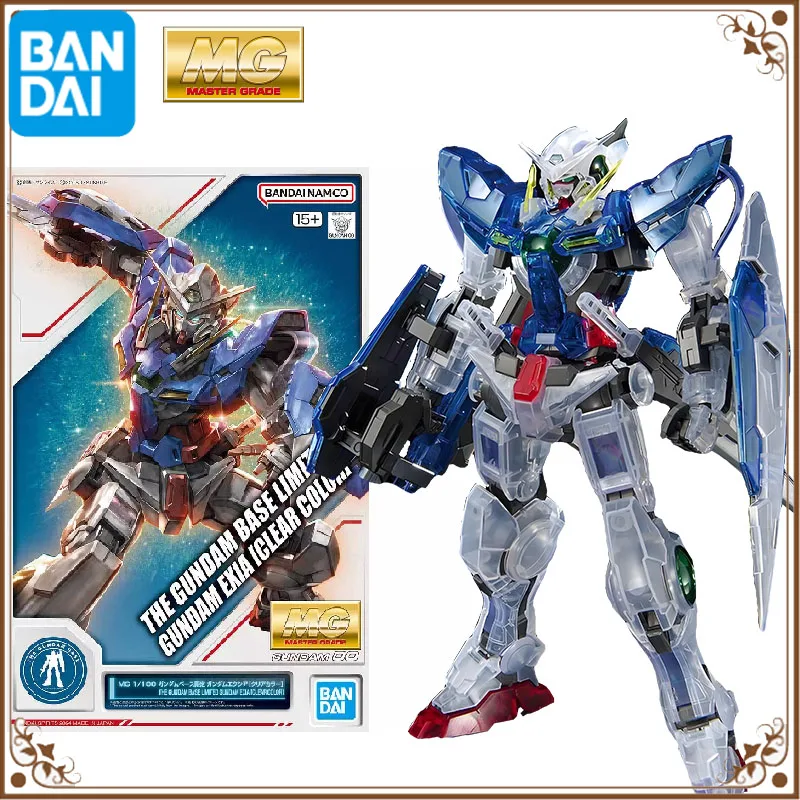 Bandai Original Model Kit THE GUNDAM BASE LIMITED Anime MG1/100 GUNDAM EXIA (CLEAR COLOR) Robot Figure Assembly Model Toys Gifts