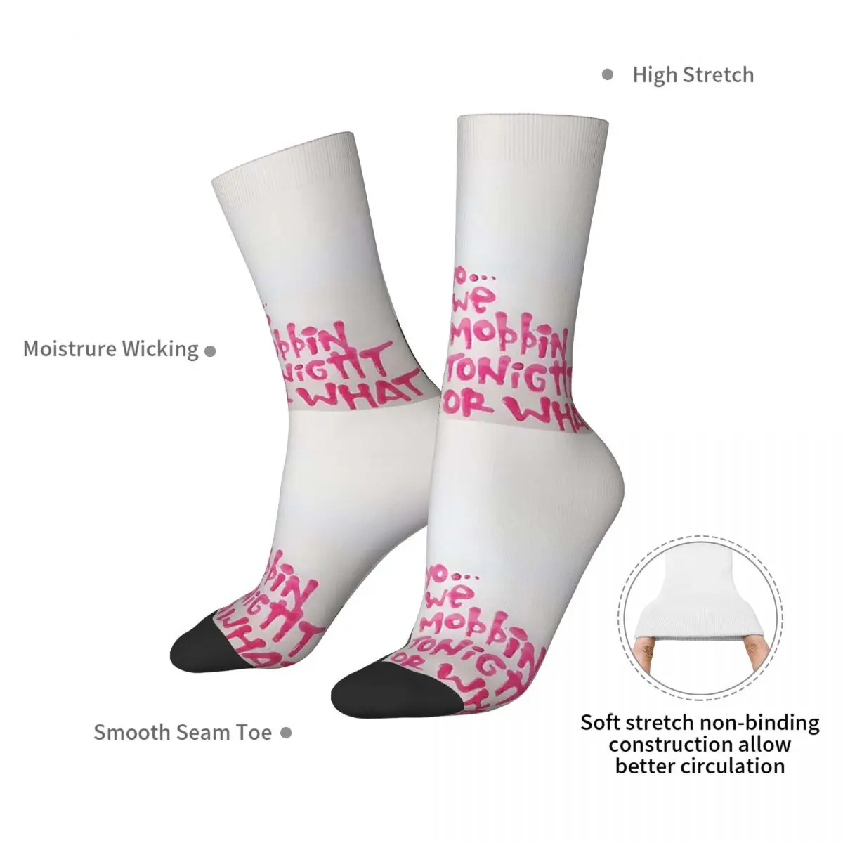 Gibby Mobbin Or What Socks Harajuku High Quality Stockings All Season Long Socks Accessories for Unisex Birthday Present