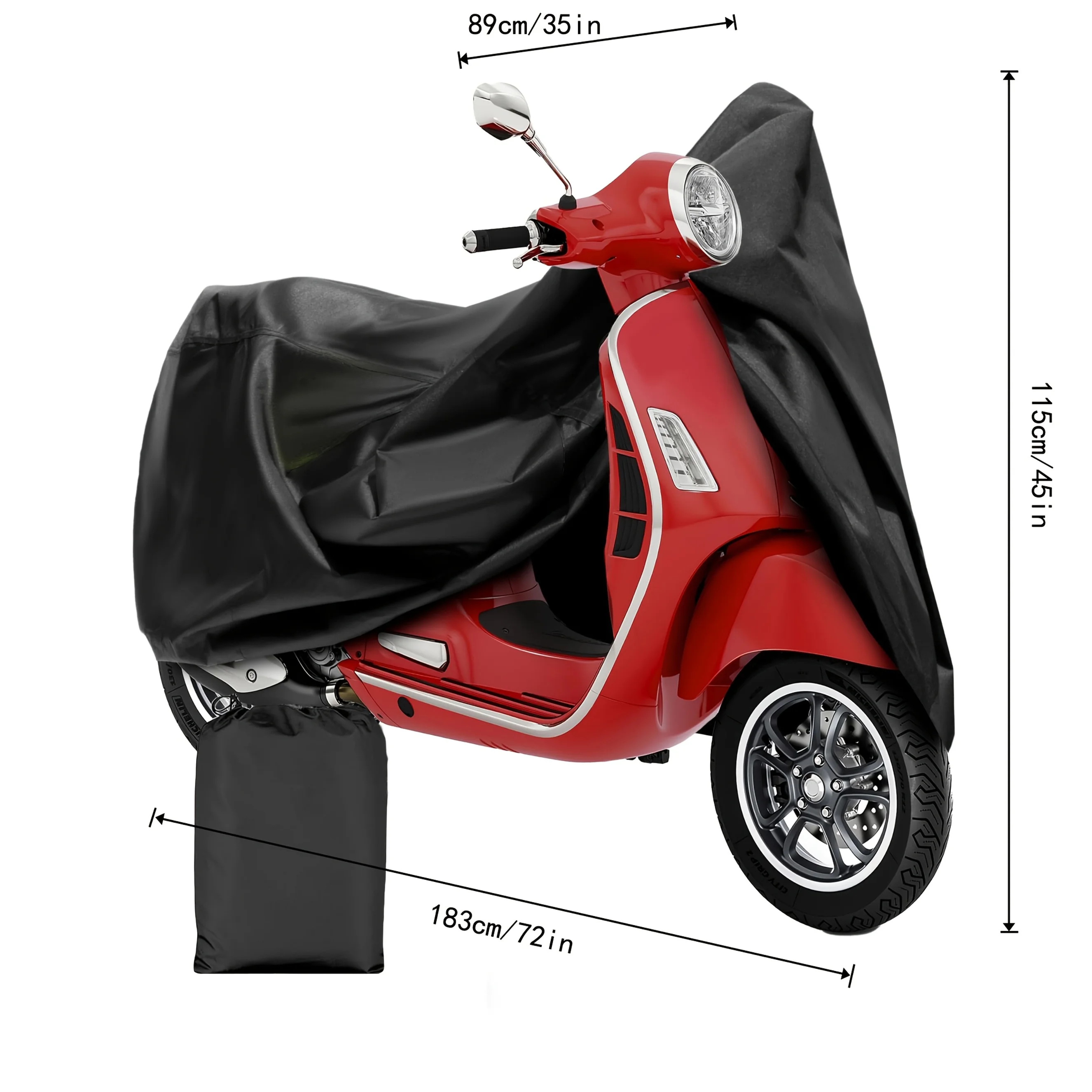72inch Scooter Cover, Featuring an Adjustable Buckle, Designed for Outdoor Motorcycle Cover - Made of Polyester Fiber.