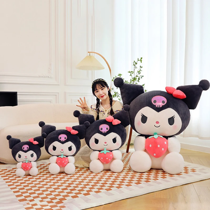 Sanrio Kuromi My Melody Plush Toys Kawaii Strawberry Plushie Dolls Melody 40-100cm Stuffed Pillow Christmas Gifts for Childrens