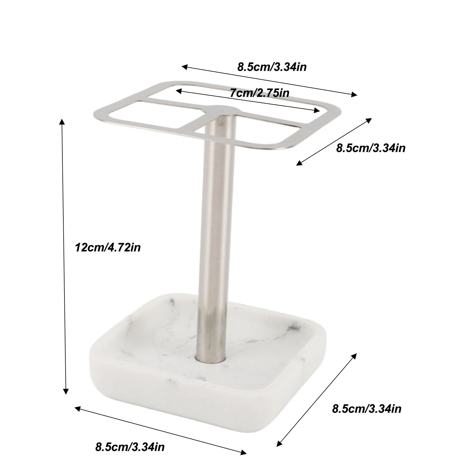 Toothbrush Holder Rustproof 304 Stainless Steel Toothpaste Storage Stand 3 Slots Space Saving Toothpaste Organizer for Bathroom