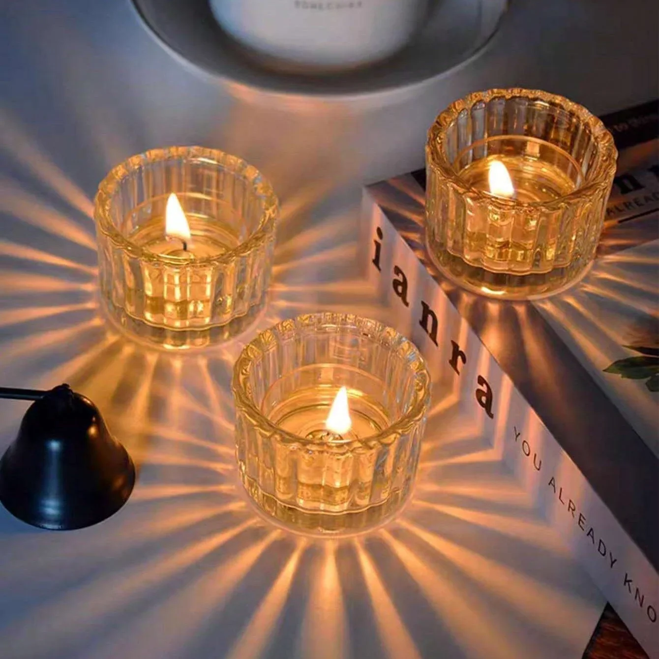 

2Pcs Glass Tealight Candle Holder Small Clear Mini Candlestick Table Centerpiece Home Decorations For Wedding Festival Birthday
