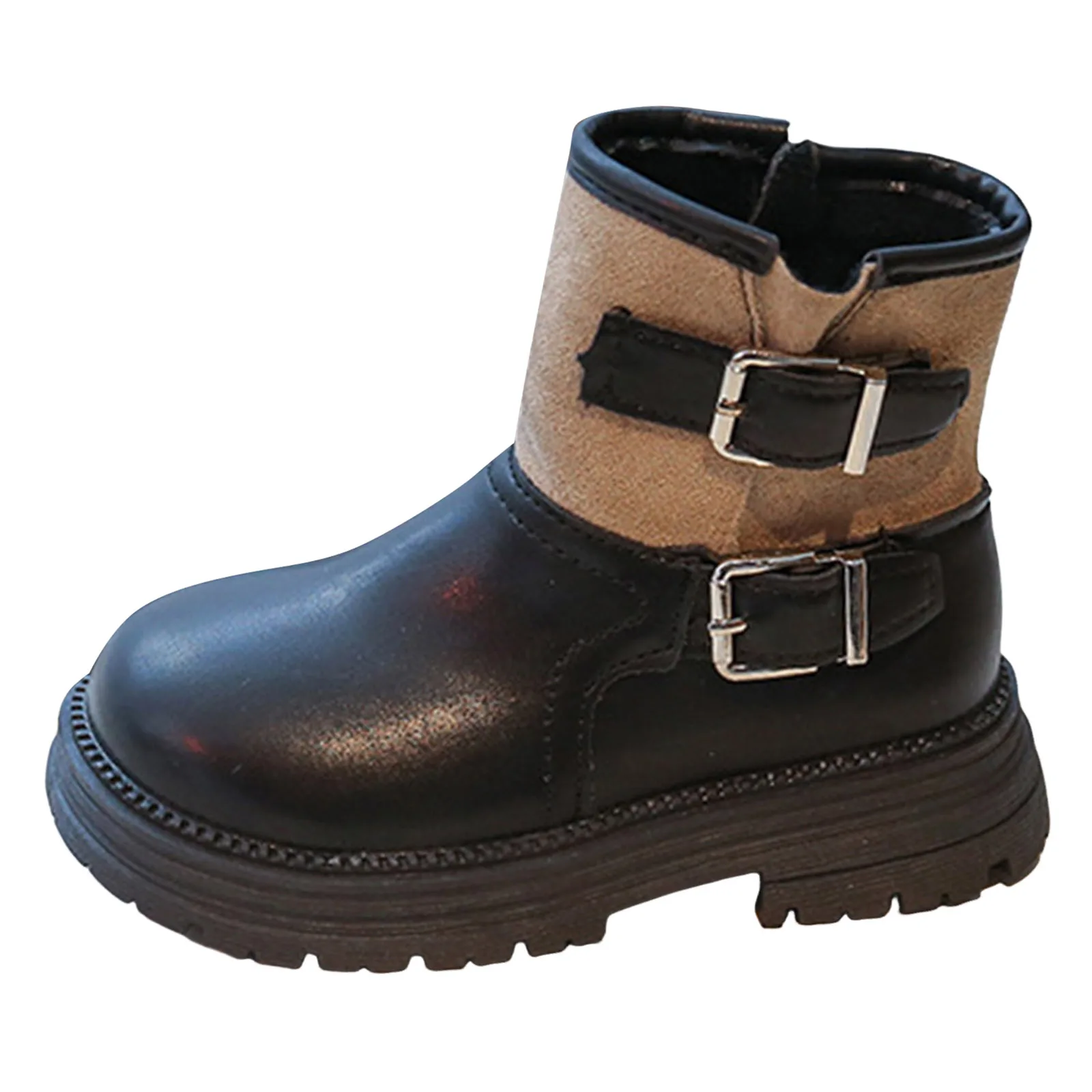 

Ковбойские сапоги для малышей, кожаные сапоги до середины икры с двойным хлопком в британском стиле для мальчиков и девочек, бархатные ковбойские сапоги для маленьких девочек