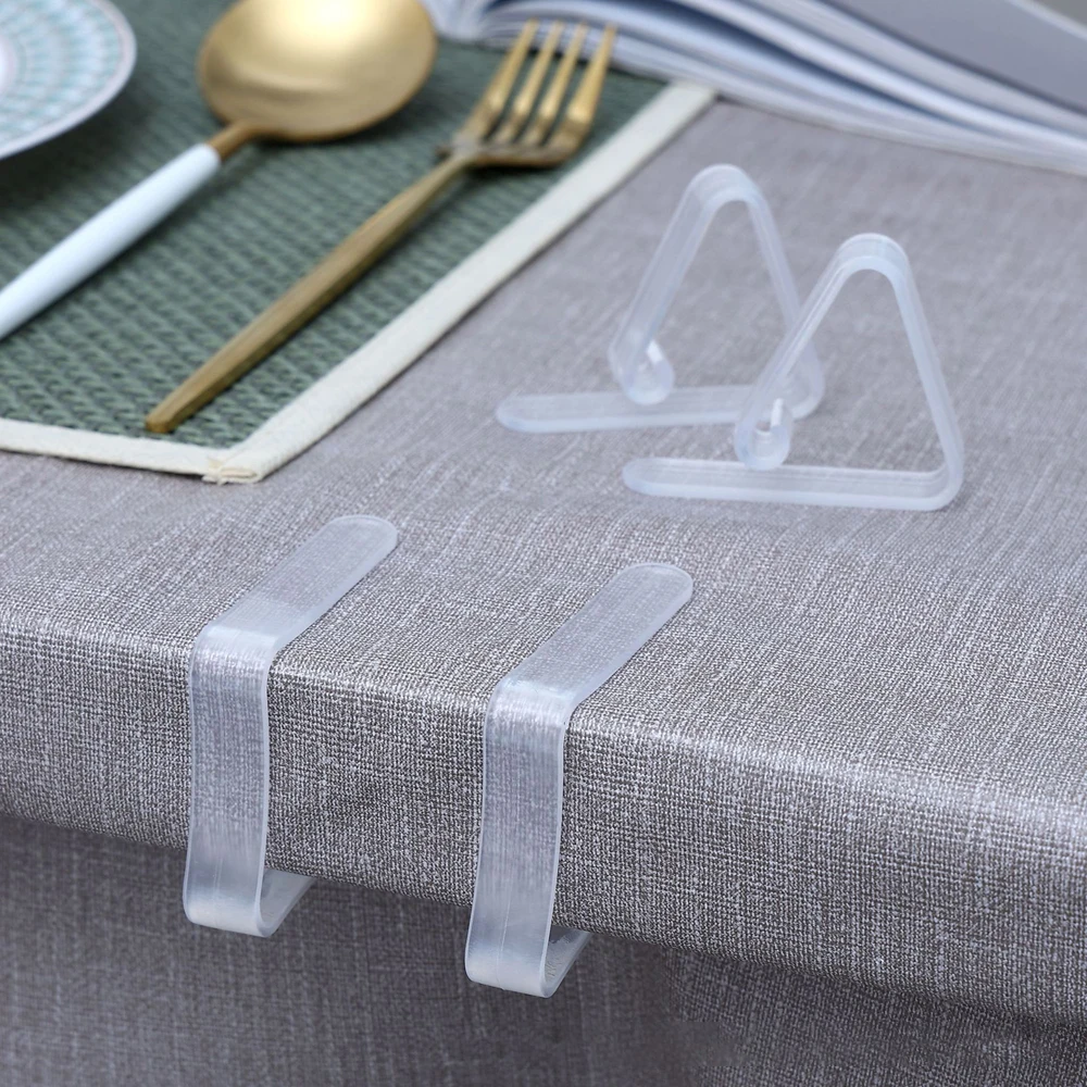 6pcs Tablecloth transparent anti slip clip fixing buckle household table corner tablecloth clip fixing device plastic buckle