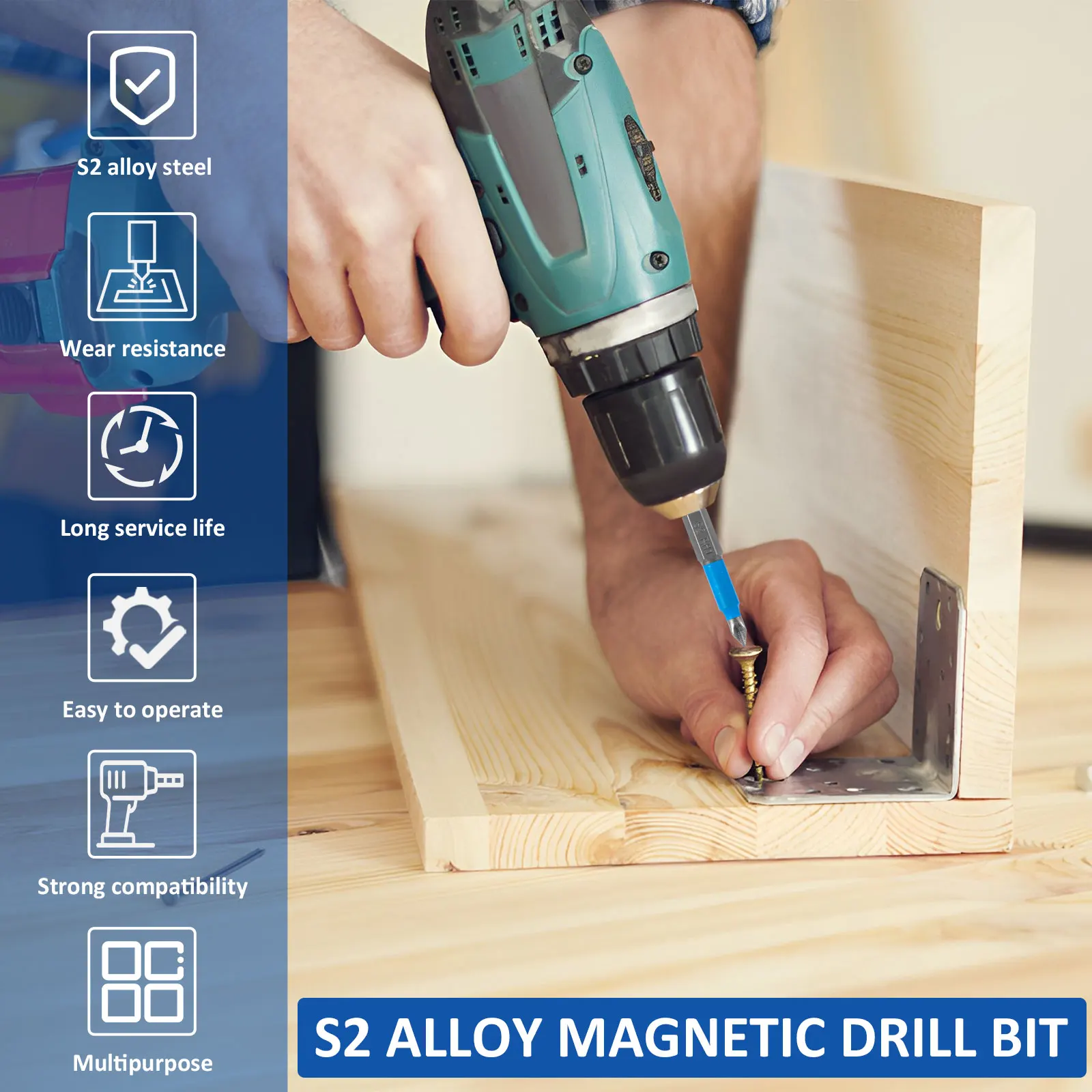 24Pcs Cross Head Screwdriver Bits S2 Alloy Steel 1/4 Inch Hex Shank Cross Slot Impact Driver Bit Set PH1 PH2 PH3 PZ1 PZ2 PZ3 Ant