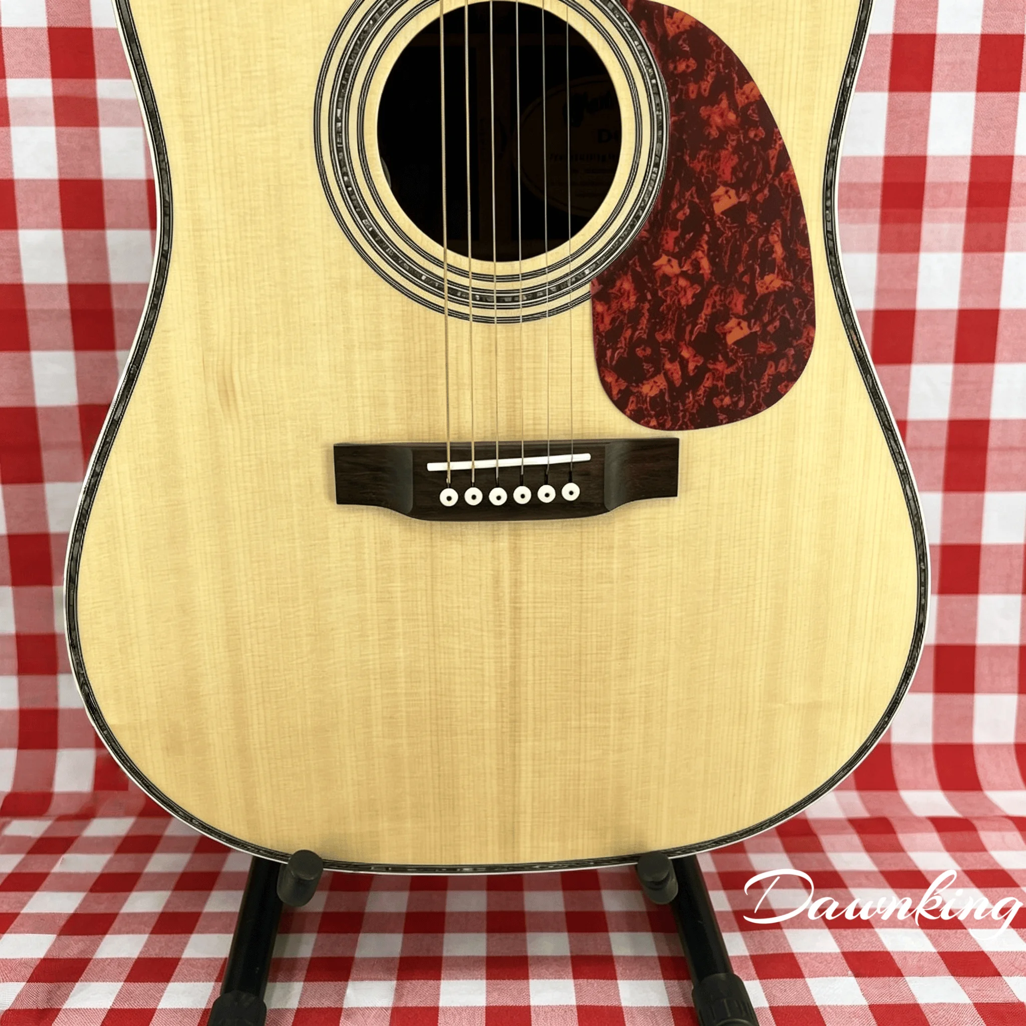 In Stock Luxury Deluxe D Style Folk Acoustic Guitar Mahogany Back&Sides Red Tortoise Pickguard Free Shipping