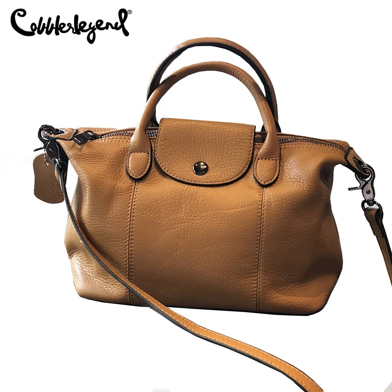 Cobbler Legend Female Crossbody Bags Cowhide Women's Bag Retro Style Leather Fashion Simple Shoulder Bag