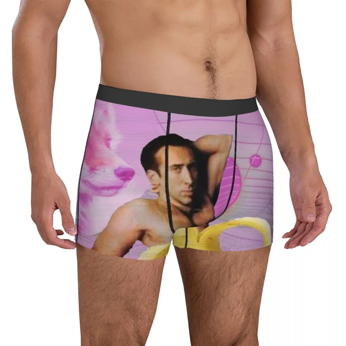 

Nicolas Cage Underwear Nicholas Cage Banana Vaporwave Print Boxer Shorts Hot Men Panties Sexy Shorts Briefs Gift